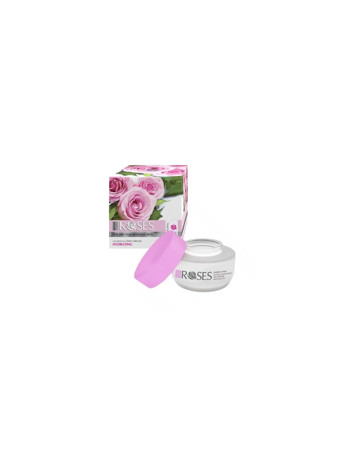 Cremă de Zi Hidratantă cu Apă de Trandafir Naturală – 50 ml